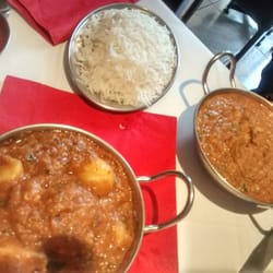 India Pavilion Tandoori Restaurant - Rice, tarka daal, aloo gobi