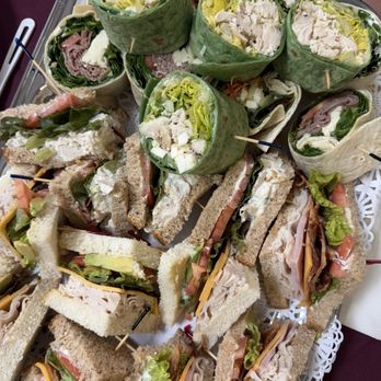 Allspice Catering - Variety of handheld sandwiches and wraps- veggie, ham, turkey, chicken salad, and beef. - Caterers Near Me Allspice Catering - Variety of handheld sandwiches and wraps- veggie, ham, turkey, chicken salad, and beef. - Caterers Near Me