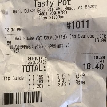 Tasty Pot - They need to be more sanitary. I paid this much to have to throw all away. - Taiwanese Near Me - Mesa, Arizona