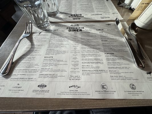 Menu photo 6 Phoenicia Diner Phoenicia, NY