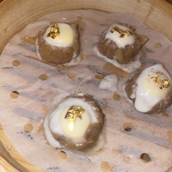 China Chilcano - Siu Mai Dorado ($8 for 4 pieces on Dim Sum Tuesday) - siu mai topped with quail eggs and gold leaf - Peruvian Near Me - Washington, DC, District of Columbia
