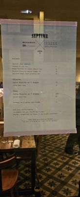 Menu photo 5 Septime Paris, 75