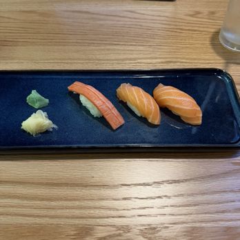 Sushi Oishii - Crab and salmon nigiri - Sushi Bars Near Me - Sterling Heights, Michigan Sushi Oishii - Crab and salmon nigiri - Sushi Bars Near Me - Sterling Heights, Michigan