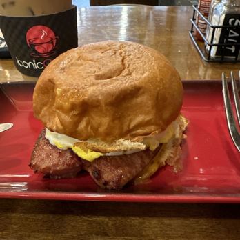 Iconic Coffee - Homemade beef sausage, egg, and cheese - Cafes Near Me - Hackensack, New Jersey