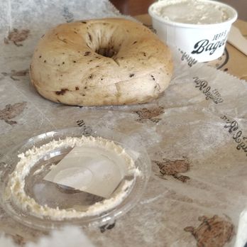 Jeff's Bagel Run - Blueberry bagel with banana pudding schmear - Coffee & Tea Near Me - Orlando, Florida