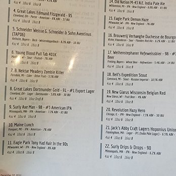 Sugar River Pizza - Beer menu - Pizza Near Me - Sun Prairie, Wisconsin