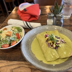 Los Arroyos Mexican Restaurant & Take Out - Crab Enchiladas and side Caesar Salad