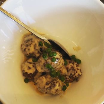 Carson Kitchen - Veal meatballs with sherry foie gras cream. - New American Near Me - Las Vegas, Nevada Carson Kitchen - Veal meatballs with sherry foie gras cream. - New American Near Me - Las Vegas, Nevada