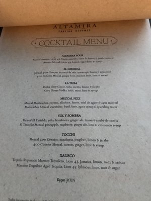 Menu photo 4 Altamira Punta de Mita, NAY