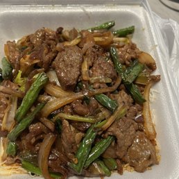 B6. Mongolian Beef add green beans