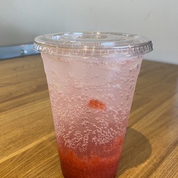Katsu Bar - Strawberry Ade (it's Perrier with strawberry purée) - Japanese Curry Near Me - Torrance, California Katsu Bar - Strawberry Ade (it's Perrier with strawberry purée) - Japanese Curry Near Me - Torrance, California