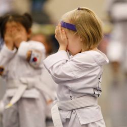 JK Lee Black Belt Academy - Waukesha - Little Kids getting ready for martial art classes in Waukesha