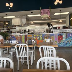 Snarf's Sandwiches - Mural wall and kitchen.