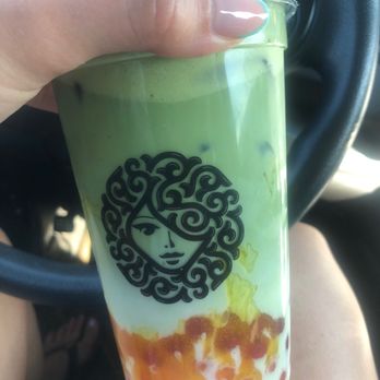 Vannie’s House - Mango Matcha with mango popping boba - Bubble Tea Near Me - Aurora, Illinois Vannie’s House - Mango Matcha with mango popping boba - Bubble Tea Near Me - Aurora, Illinois