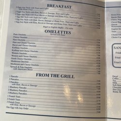 Menu for breakfast