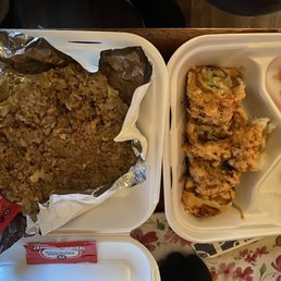 Derby roll and plain fried rice Derby roll and plain fried rice