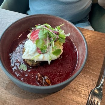 Fenchurch Restaurant - Appetizer with burrata. - Modern European Near Me - London, XGL