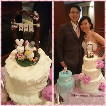 Cakes by Erin - I made the topper myself! The cake was a buttercream cake with gold sprinkles on it. We gave Erin the peony flowers for the decoration. - Custom Cakes Near Me
