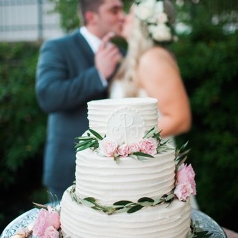 Cakes By Jula - Another shot of the wedding cake & monogram - Bakeries Near Me - League City, Texas