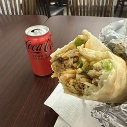 Afghan Turkish Cuisine - Mixed donair - chicken & beef with Coke Zero
