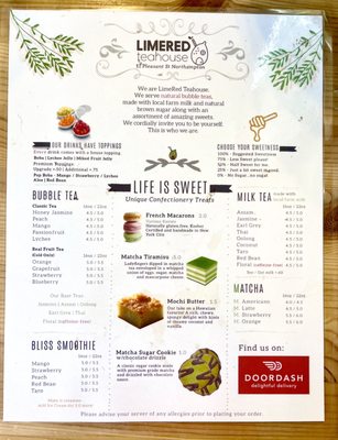 Menu photo 1 LimeRed Teahouse Northampton, MA