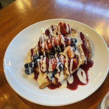 Rooster - South Grand - Berries and cream stuffed French toast - Breakfast & Brunch Near Me - Saint Louis, Missouri Rooster - South Grand - Berries and cream stuffed French toast - Breakfast & Brunch Near Me - Saint Louis, Missouri