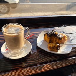 Freshly baked Carrot cake with Coffee (Galão) Freshly baked Carrot cake with Coffee (Galão)