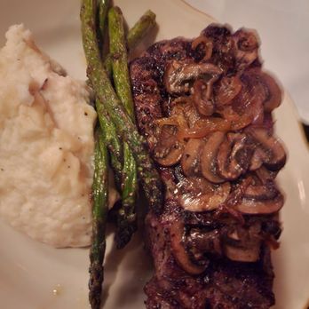 Virgil's At Cimmiyotti's - Bone in New York strip topped with sautéed onions and mushrooms. - Lounges Near Me - Pendleton, Oregon