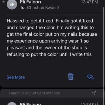 Pink Lemon Park Nail Studio - The email she forced me to write and "fix" so she would finish my nails - Nail Salons Near Me - New York, New York Pink Lemon Park Nail Studio - The email she forced me to write and "fix" so she would finish my nails - Nail Salons Near Me - New York, New York