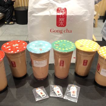 Gong Cha Hayward - Brown Sugar Milk Teas & Strawberry Milk Teas. Quick friendly service & we also scored a couple cute Gongcha  Boba Milk tea keychains!! - Bubble Tea Near Me - Hayward, California
