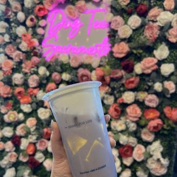 Ding Tea - Taro milk tea with cheese cream and egg pudding - Bubble Tea Near Me - Sacramento, California Ding Tea - Taro milk tea with cheese cream and egg pudding - Bubble Tea Near Me - Sacramento, California