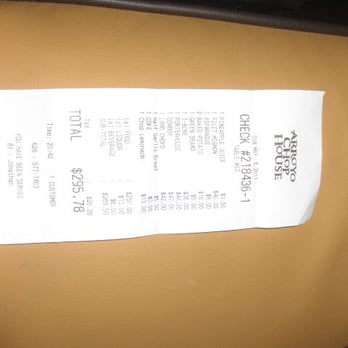 Arroyo Chop House - the check May8 - Steakhouses Near Me - Pasadena, California Arroyo Chop House - the check May8 - Steakhouses Near Me - Pasadena, California