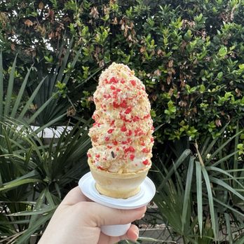 Turbo Cone - Vanilla bean soft serve with strawberry shortcake crumble. - Ice Cream & Frozen Yogurt Near Me - Charleston, South Carolina Turbo Cone - Vanilla bean soft serve with strawberry shortcake crumble. - Ice Cream & Frozen Yogurt Near Me - Charleston, South Carolina