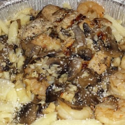 Shrimp and chicken Marsala. They sure didn't skimp on the grilled chicken! Could have used more Marsala sauce though.