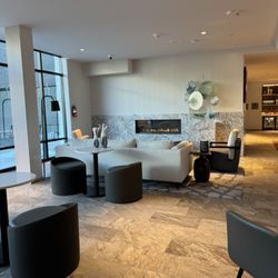 Sitting area and fireplace
