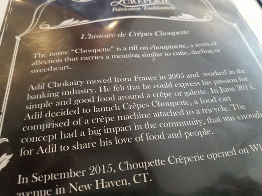 Menu photo 6 Crepes Choupette New Haven, CT Menu photo 6 Crepes Choupette New Haven, CT