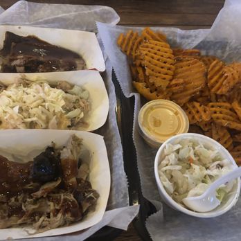 Angry Pepper  Waterside - Combo BBQ Dinner with Sweet Tater Fries and Coleslaw - Barbeque Near Me - Madeira Beach, Florida