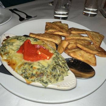 The City Square Steakhouse - Spinach and artichoke dip with homemade pita chips. Delicious! Give it a try! - Steakhouses Near Me - Wooster, Ohio The City Square Steakhouse - Spinach and artichoke dip with homemade pita chips. Delicious! Give it a try! - Steakhouses Near Me - Wooster, Ohio