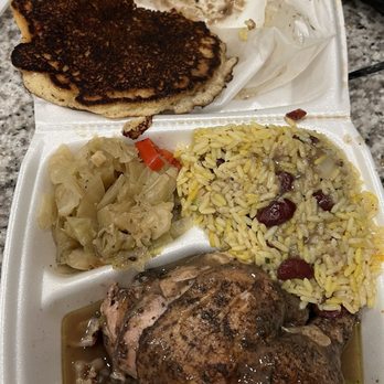 Jerk City Grille - This is the bland baked chicken with the bland sides - Caribbean Near Me - Jackson, Mississippi
