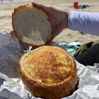 Splash Cafe - Bread bowl before the additions - American Near Me - Pismo Beach, California
