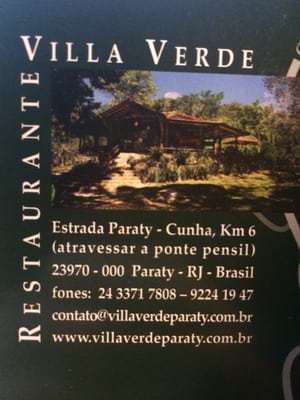 Menu photo 1 Villa Verde Restaurante Paraty, RJ
