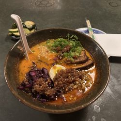 Wooden Bar - Spicy Ramen (4/10, not a lot of protein, broth too starchy or dense)