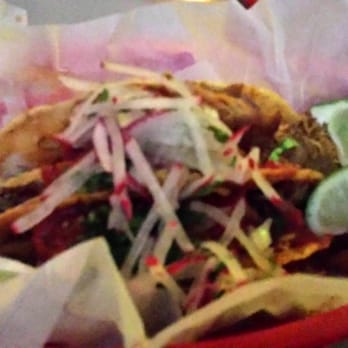 Garaje - Happy hour: 2 buck crispy tacos - Mojo chicken & Manteca fried carnitas - Mexican Near Me - San Francisco, California