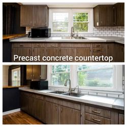 Latva Carpentry & Construction - Precast Ash Colored Concrete Countertops.