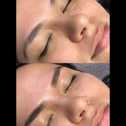 Aura Beauty Parlor - Brow wax and tint before & after