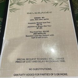 Thai Paradise - Menu