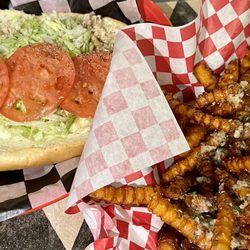 Forksville’s Big Mike’s Steaks & Hoagies - Chicken cheesesteak and garlic sweet potato fries