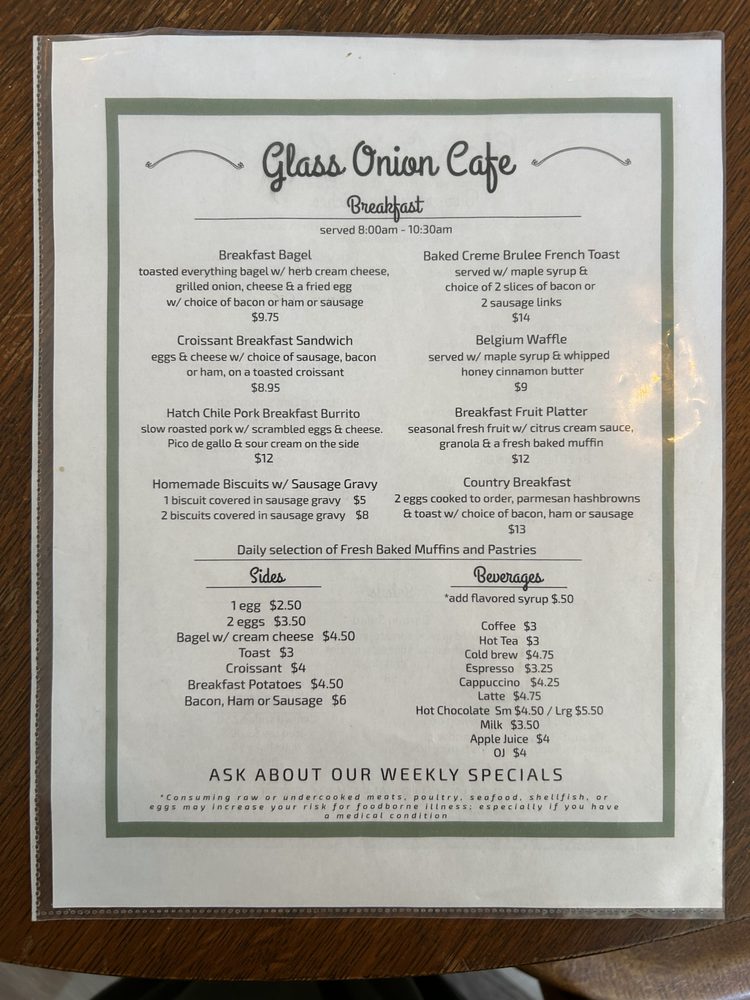 Glass onion cafe Logo