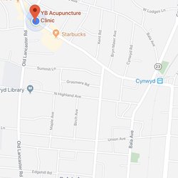 YB Acupuncture Clinic - We are located on 278 Montgomery Ave, intersection of Montgomery Ave and Old Lancaster Ave, off of City Ave!
