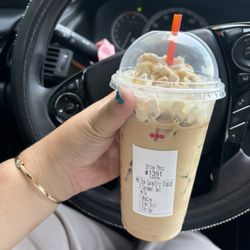 Dunkin' - I got the iced caramel craze iced latte. It was so good and creamy i absolutely loved it!